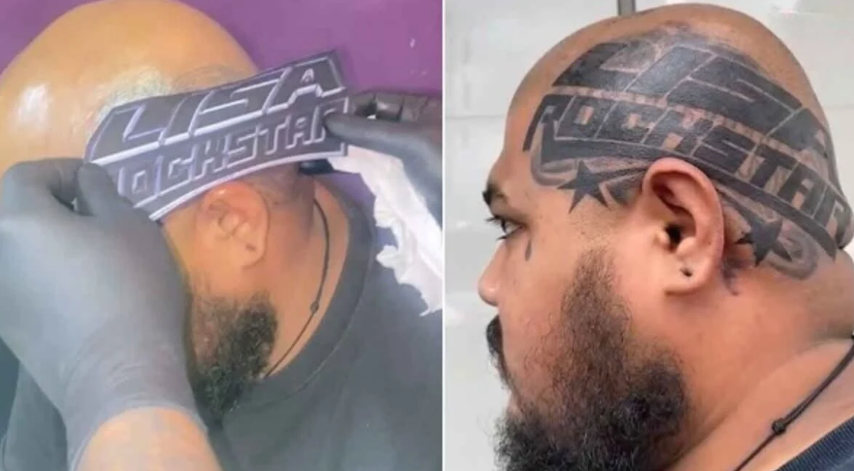 Kagumi Lisa BLACKPINK, Fans Ini Buat Tato 'Lisa Rockstar' di Kepala